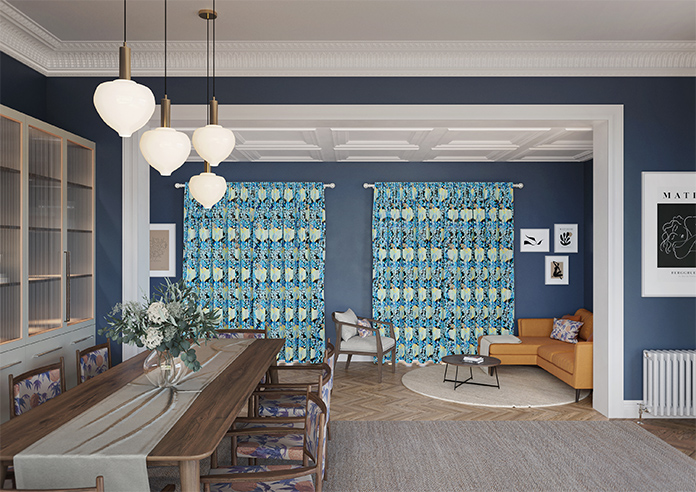 Faded Glamour, China Blue Black - Made To Measure Curtains - Image 15